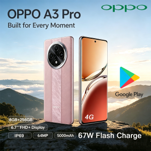 OPPO | OPPO A3Pro Android Unlocked Smartphone 6.7 Inch 120Hz Screen 8GB+256GB Large Storage 64MP Rear Camera 5000mAh Battery Dual SIM