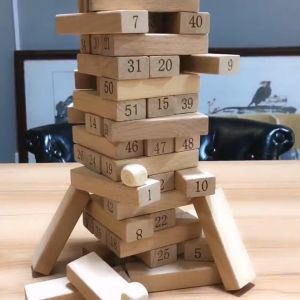 48 PCS Wooden Toys Building block Stacking Family Game for Kids Toys Mainan Budak Lelaki Perempuan (1063)