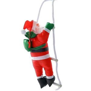 【Free Shipping】 Christmas Home Decor Santa Claus Climbing Rope Ornament Bright Red and White Seasonal Decoration for Festive Celebrations