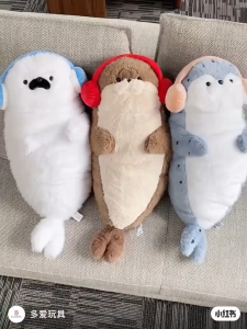 Oldlaiben Cute Seal Plush Toy Doll Bed Sleeping Pillow Sea Otter Doll Ragdoll Send Male Female Birthday Gift