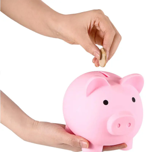 Pink//Blue Piglet Piggy Bank Toy for Kids to Save Safe Money Box Counting Coins No Opening Coin Holder Organizer 14x12x13cm 170g