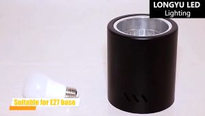 โคมไฟดาวน์ไลท์ ติดลอย E27 Downlight LED ขนาด4นิ้ว/3.5นิ้ว ทรงกลม-เหลี่ยม สีขาว-ดำ กันความชื้น-กันน้ำ IP65 (โคมไฟประหยัดพลังงาน)