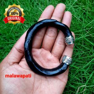 Gelang Akar Bahar Hitam Model C Variasi Alpaka Perak