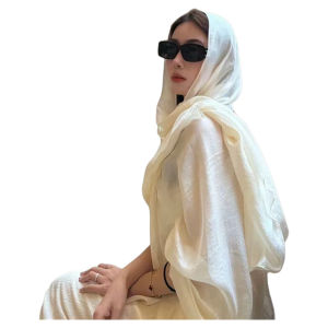 Khăn Choàng Lụa Chống Nắng Siêu Lớn Du Lịch Dubai Chụp Ảnh Khăn Quàng Cổ Vải Lanh Cotton Phong Cách Dân Tộc Nữ Khăn Choàng Xuân Thu