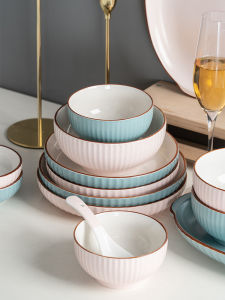 Japanese Style Ceramic Bowl Simple Home Use Rice Bowl Set 2025 New Personal Creative Dishware Combination Bowl Plate