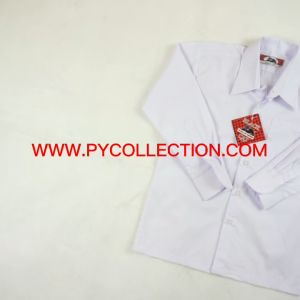Baju Kemeja Sekolah Putih Lengan Panjang BLACK CAT COTTON NILA WHITE LONG SLEEVES WHITE SHIRTS SCHOOL UNIFORM BC003