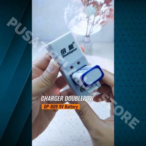 BERGARANSI Doublepow Charger Baterai 9v kotak tahan lama isi ulang Rechargeable 2 Slot DP B09