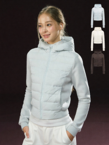 Ariseism | Vintage Lightweight Knit Patchwork Hooded Womens Winter Warm Down Jacket
