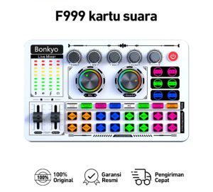 F999 Live Sound Card Live Mixer Periferal Komputer Untuk Audio Kartu Suara Karaoke Langsung HP PC Mac