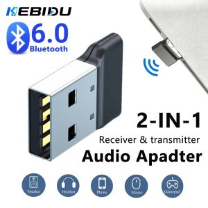 KEBIDU | KEBIDU Bluetooth 6.0 Adapter USB Dongle Wireless Audio Receiver Transmitter For PC Speaker Wireless Mouse Keyboard Free-Driver