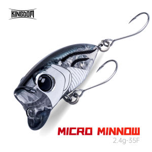 Mồi Câu Nổi Cao Cấp Vương Quốc Micro Minnow 2.4g/35mm Mồi Cứng Z-Action Cao Cấp - Thiết Kế Lưỡi Đơn Popper Nổi - Chuyên Trị Cá Bass & Pike