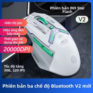 inphic | Chuột Chơi Game Không Dây Bluetooth và Có Dây Hỗ Trợ Ba Chế Độ Tương Thích Máy Tính và Laptop
