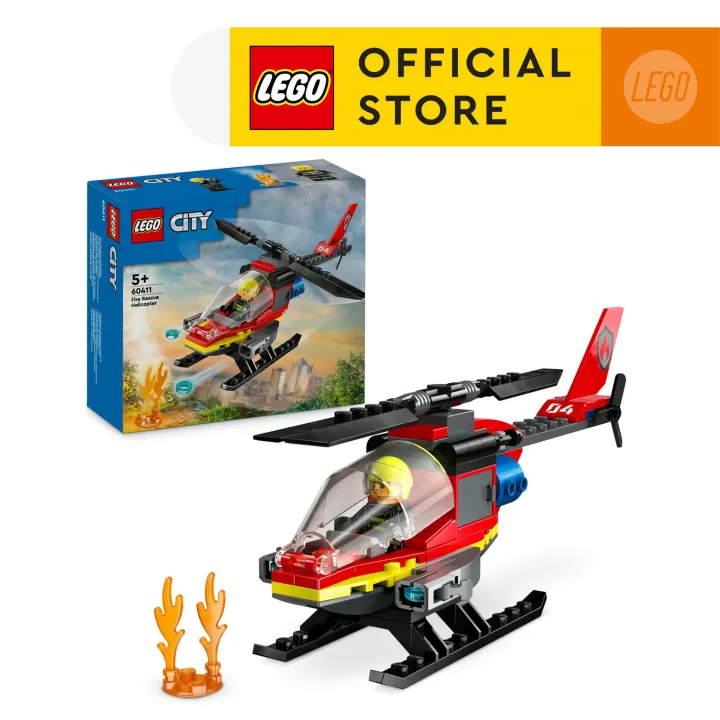 LEGO City 60411 Fire Rescue Helicopter Building Set 85 Pieces Lazada PH