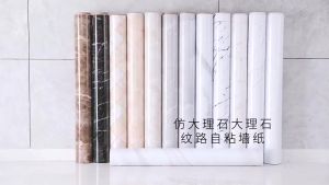 Wallpaper Stiker Dinding Walpaper Motif Marmer  hitam merah 8m x45 cm