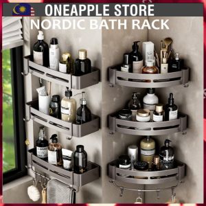 Bathroom Shelf Toilet Rack Accessories Bathroom Storage Corner Shelve Kitchen Wall Dinding Shampoo Rak Bilik Mandi