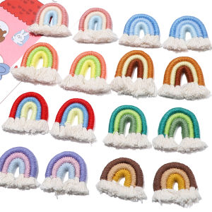 1ชิ้น/ถุงทำด้วยมือ45มม. ผ้าฝ้ายถักพู่เสน่ห์สำหรับต่างหูสร้อยคอพวงกุญแจ DIY เครื่องประดับงานฝีมือการค้นพบ