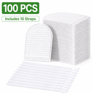 50/100PCS Faucet Filter Cotton Covers with T-Shaped Straps Thickened Nonwoven Sediment Rust Impurity Screen for Kitchen Sink