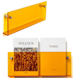 Wall Mounted Clear Acrylic Magazine Display Rack Multifunctional Newspaper Book Storage Organizer for Household Office & Schoo