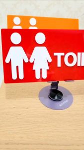 Toilet ป้ายห้องน้ำ ป้ายห้องน้ำรวม ชาย-หญิง มีลูกศรบอกทาง ซ้าย+ขวา สไตล์มินิมอล ติดนูนมีมิติ พร้อมส่ง