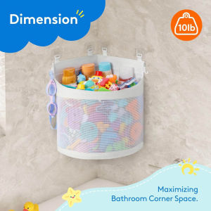 Kids Bath Toy Storage Bag Large Capacity Hanging Organizer Wall Mounted Mesh Drain Basket for Bathroon Shower Toy