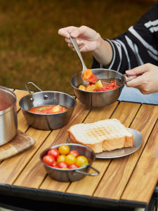 Cool Creative Black Series Restaurant Camping Dining Utensils 304 Stainless Steel Shila Bowl Picnic Outdoor Supplies