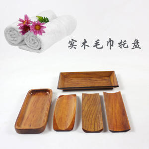 Solid Wood Towel Tray Wooden Napkin Dish Tea Towel Pad Napkin Wooden Tray Tea Towel Wood Dish for Hotel Dining