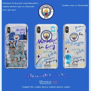 Original the Treble Manchester City Silicone Phone Case Suitable for  15Promax De Braune Huawei Mate60p50iphone14 Football Vivooppo Xiaomi 13 Harland Magnetic Suction