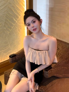 French Elegantแขนกุด ผ้าชีฟอง เดรส เซ็กซี่ ไหล่เดียว เดรสรัดรูป กระโปรงสั้น ผู้หญิง ฤดูร้อน สินค้าใหม่ สำหรับงานกลางคืน ชุดราตรี