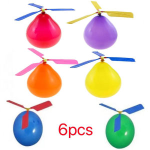 6/12PCS Childrens Outdoor Balloon Rotating Helicopter Launcher Set Balloon Parent Child Interactive Childrens Puzzle Toy
