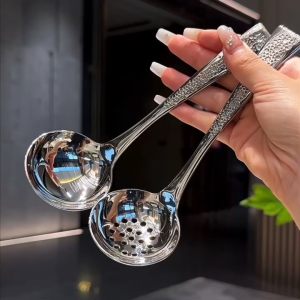 Muôi múc canh inox CHOCKMEN muỗng inox cán ngắn muỗng vá canh vá canh nhà bếp vá canh thủng