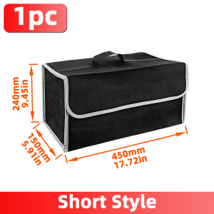 1pc Felt Folding Storage Box Car Trunk Storage Bag Large Capacity Foldable With Handle Multi-Functional Car Storage Bag