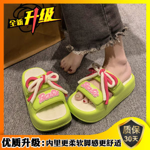 EVA Thick Bottom Platform Slippers Womens Summer Outdoor Wearable Knotting High Heel Casual Style Daily Use Slip-On Sandals