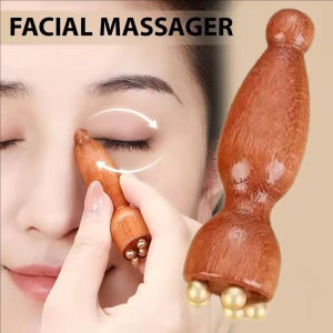 Handheld Lotus Eye Roller Professional Sandalwood Facial Gua Sha Tool Eye Relaxation Spot Meridians Acupoint Massage