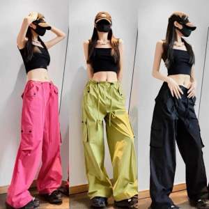 🌷 7881 กางเกงคาร์โก้ ป้ายA  มีเชือกรูดข้อเท้า เชือกรูดเอวได้ ผ้าคอตตอนผสม