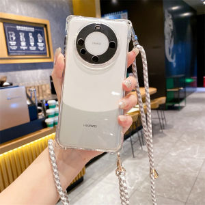 Transparent Crystal Chain Crossbody Phone Case for Huawei Mate70 pro Mate60 New Model Anti-Fall Protection Shell Men Women Style