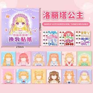 1set Toy Puzzle Stickers Reusable for Girls Cartoon Princess Make A Face Stickers Handicrafts Creative Kids Stickers