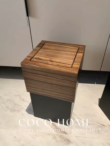 Simple Style Ins Net Red Wooden Trash Can Home Homestay Living Room Bedroom Office Hotel Creative Paper Basket Organizer