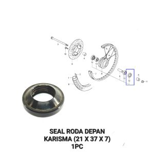 Seal Roda Depan Karisma (21x37x7) - Sil Karet As Tromol Ban Bosh Colar Depan Karisma Supra x 125 Revo Beat Vario Verza
