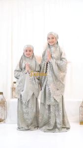Sakata - Mukena Couple Ibu dan Anak Maxmara Luxury 2in1 Printing Premiun Lasercut Mewah Series 4