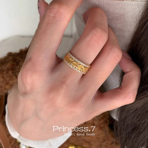 Vintage Pearl Ring Set for Women New Style Lucky Wheat Ear Ring Finger Ring Luxury Bronze Material Enamel Painting Design