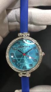 Marie Claire Women Swarovski Blue Leather Strap Watch MCPFR1414-02D