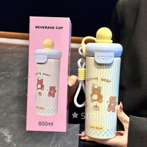 Cốc Nước Cách Nhiệt Dễ Thương Dung Tích Lớn 2025 Mới Cho Nữ Cốc Nhựa Cốc Hút Cốc Nước Trẻ Em Cốc Đựng Đồ Ăn Nhẹ