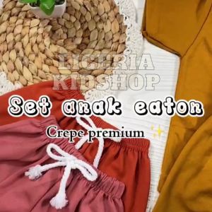 LICERIA - SET ANAK EATON CREPE PREMIUM / SETELAN ANAK BALITA PEREMPUAN / LAKI - LAKI TERLARIS USIA 0-4 TAHUN