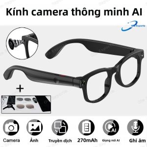 Kính Thông Minh AI Tích Hợp Chat GPT Camera 500W Gọi Bluetooth Trợ Lý Giọng Nói Pin 300mAh Dành Cho Android Và IOS