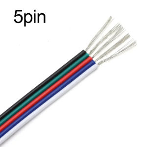 Dây Nối Dài Dải Đèn LED 2-20m 2/3/4/5/6-pin 22 20 18AWG Cáp Song Song Cho RGB RGBW RGBCCT WS2812B Dải Đèn Cách Điện PVC