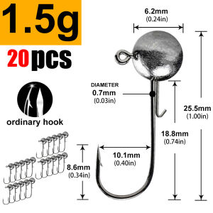 Lurestiker 1g 2g 3g 5g 7g 10g 14g 15g 17g 20g jig head fishing hooks for soft lure bait  Deepwater sinking crank lure bass hook