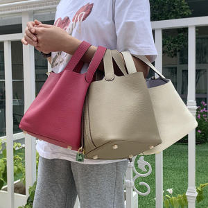 Giỏ Rau Da Bò Togo Da Bò Lớp Đầu Tiên Túi Xách Tay Lót Trong Mẫu Mới 2023 Túi Nữ Da Thật Da Mềm Túi Xô Nước