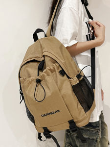 กระเป๋าเป้สะพายหลังผ้าไนลอนความจุขนาดใหญ่สำหรับนักเรียนมัธยมต้นและนักเรียนวิทยาลัยชายหญิง กระเป๋าสะพายไหล่แบบลำลอง ปิดด้วยซิป ป้องกันน้ำ