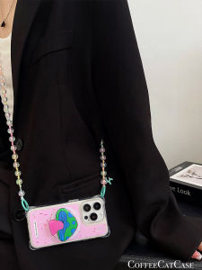 Creative Mushroom Original Flash Color Chain Compatible with Apple 16Pro Phone Case Crossbody Magnetic Absorption Stand 15Promax Wireless Charging Strap Crossbody