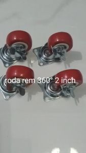 Roda Rem 2 Inch 4 Pcs Roda Merah Rem Roda Etalase